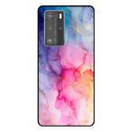 Huawei P40 Pro telefoonhoesje met regenboog marmer opdruk