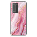 Huawei P40 Pro telefoonhoesje met roze marmer opdruk