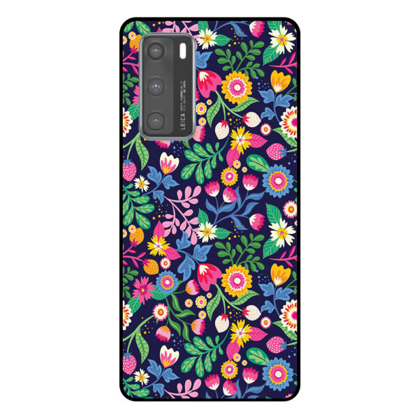 Huawei P40 telefoonhoesje met bloemen opdruk