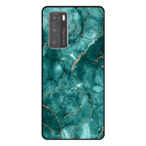 Huawei P40 telefoonhoesje met groen marmer opdruk