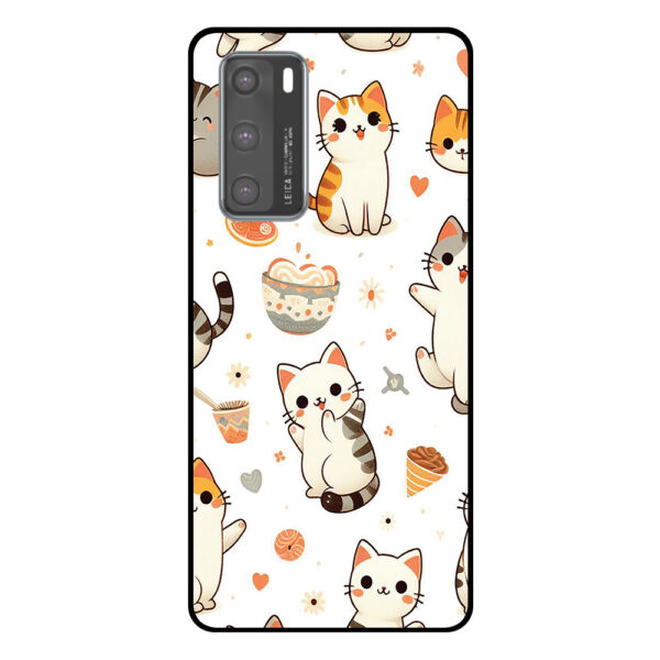 Huawei P40 telefoonhoesje met katten opdruk