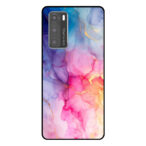 Huawei P40 telefoonhoesje met regenboog marmer opdruk