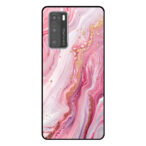 Huawei P40 telefoonhoesje met roze marmer opdruk