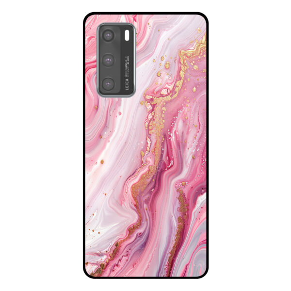 Huawei P40 telefoonhoesje met roze marmer opdruk