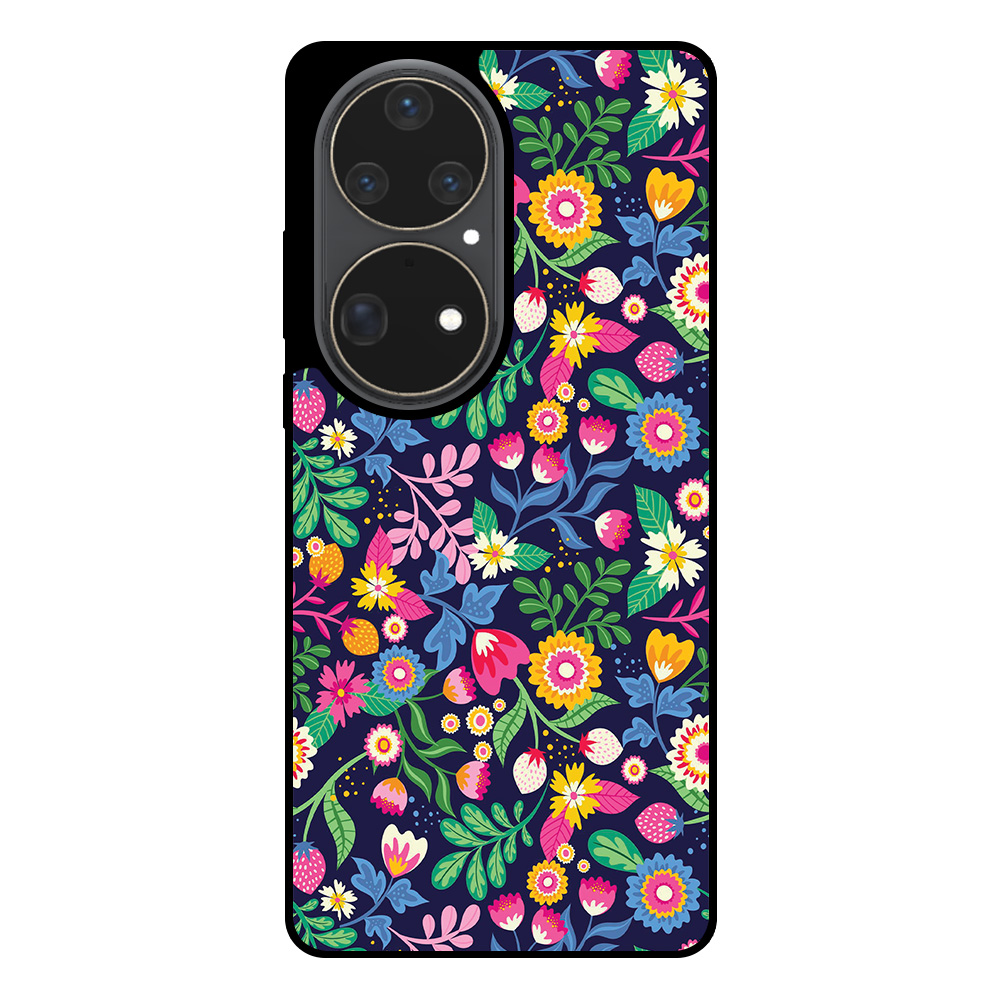 Huawei P50 Pro telefoonhoesje met bloemen opdruk