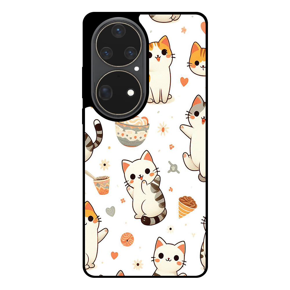 Huawei P50 Pro telefoonhoesje met katten opdruk