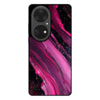 Huawei P50 Pro telefoonhoesje met paars roze marmer opdruk