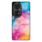 Huawei P50 Pro telefoonhoesje met regenboog acryl marmer opdruk