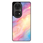 Huawei P50 Pro telefoonhoesje met regenboog glitter marmer opdruk