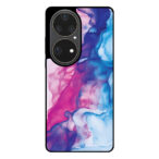 Huawei P50 Pro telefoonhoesje met roze blauw marmer opdruk