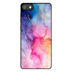 Huawei Y5 (2018) telefoonhoesje met regenboog marmer opdruk