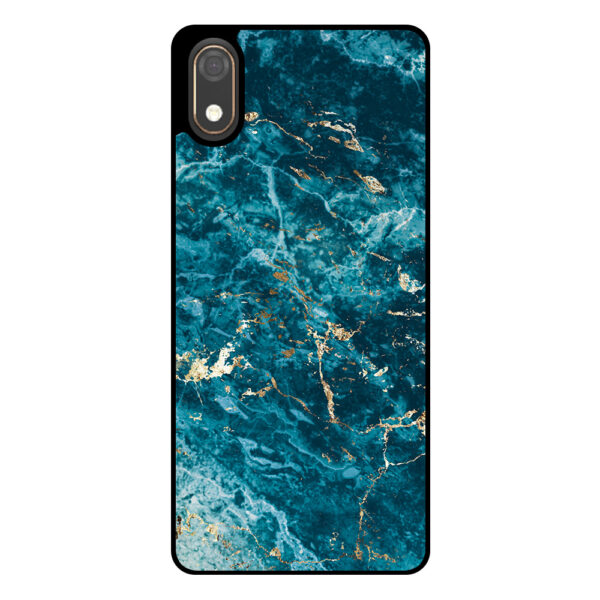 Huawei Y5 (2019) telefoonhoesje met blauw marmer opdruk