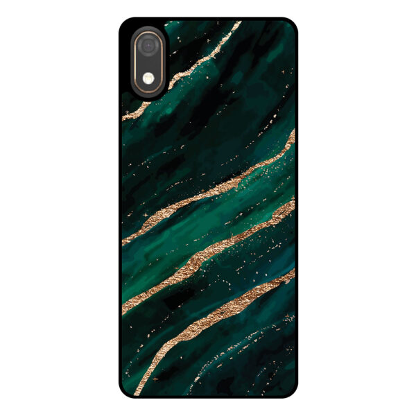 Huawei Y5 (2019) telefoonhoesje met groen goud marmer opdruk