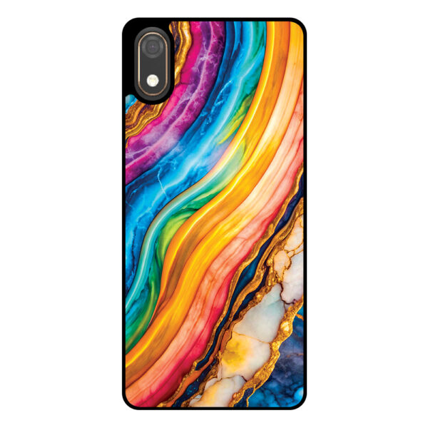 Huawei Y5 (2019) telefoonhoesje met regenboog goud marmer opdruk