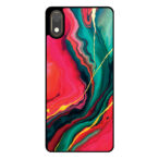 Huawei Y5 (2019) telefoonhoesje met rood groen marmer opdruk