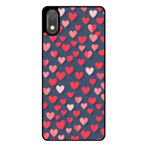 Huawei Y5 (2019) telefoonhoesje met roze en rode hartjes opdruk