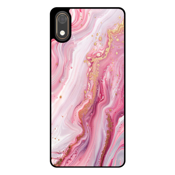 Huawei Y5 (2019) telefoonhoesje met roze marmer opdruk