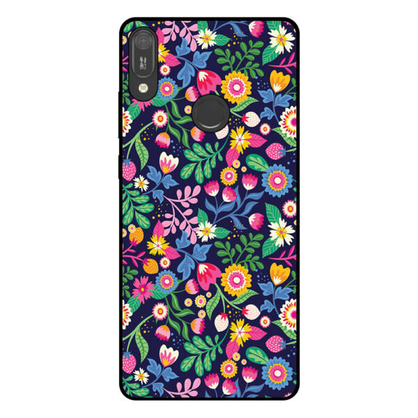 Huawei Y6 (2019) telefoonhoesje met bloemen opdruk