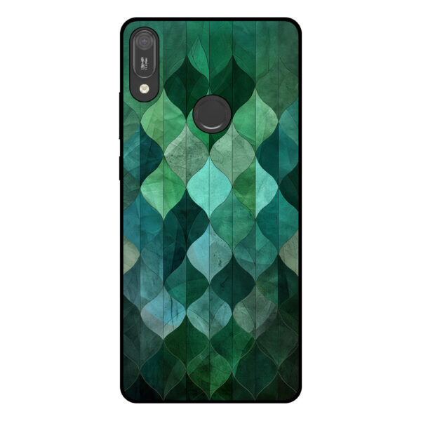 Huawei Y6 (2019) telefoonhoesje met groene bladeren opdruk