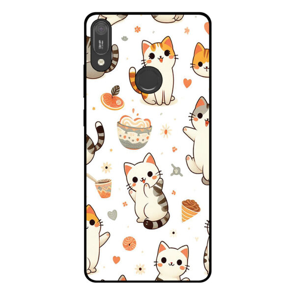 Huawei Y6 (2019) telefoonhoesje met katten opdruk