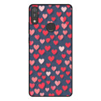 Huawei Y6 (2019) telefoonhoesje met roze en rode hartjes opdruk