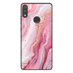 Huawei Y6 (2019) telefoonhoesje met roze marmer opdruk