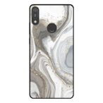 Huawei Y6 (2019) telefoonhoesje met zilver marmer opdruk