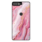 Huawei Y6 Prime (2018) telefoonhoesje met roze marmer opdruk