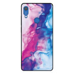 Huawei Y6S telefoonhoesje met roze blauw marmer opdruk