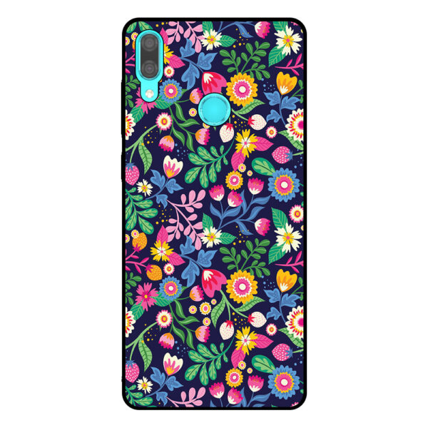 Huawei Y7 (2019) telefoonhoesje met bloemen opdruk