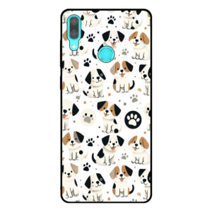 Huawei Y7 (2019) telefoonhoesje met honden opdruk