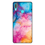 Huawei Y7 (2019) telefoonhoesje met regenboog acryl marmer opdruk