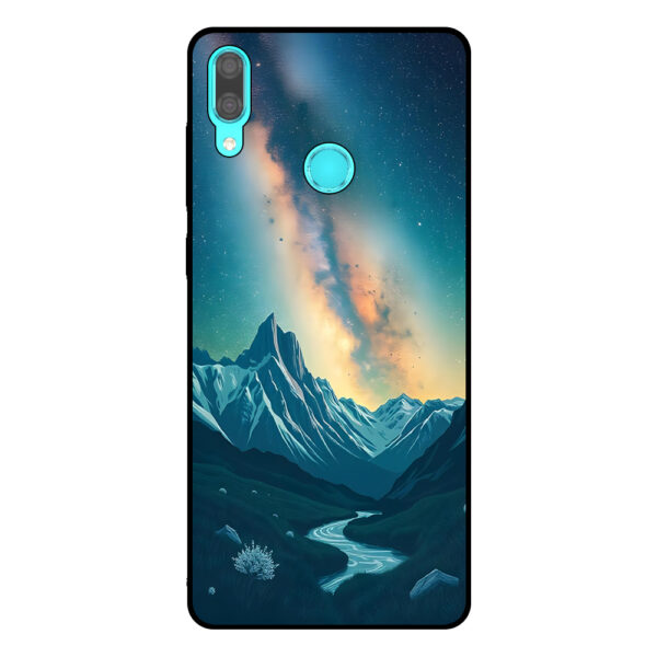 Huawei Y7 (2019) telefoonhoesje met sterrenhemel opdruk