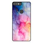 Huawei Y7 Prime (2018) telefoonhoesje met regenboog marmer opdruk