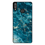 Huawei Y9 (2019) telefoonhoesje met blauw marmer opdruk