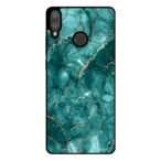 Huawei Y9 (2019) telefoonhoesje met groen marmer opdruk