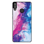 Huawei Y9 (2019) telefoonhoesje met roze blauw marmer opdruk