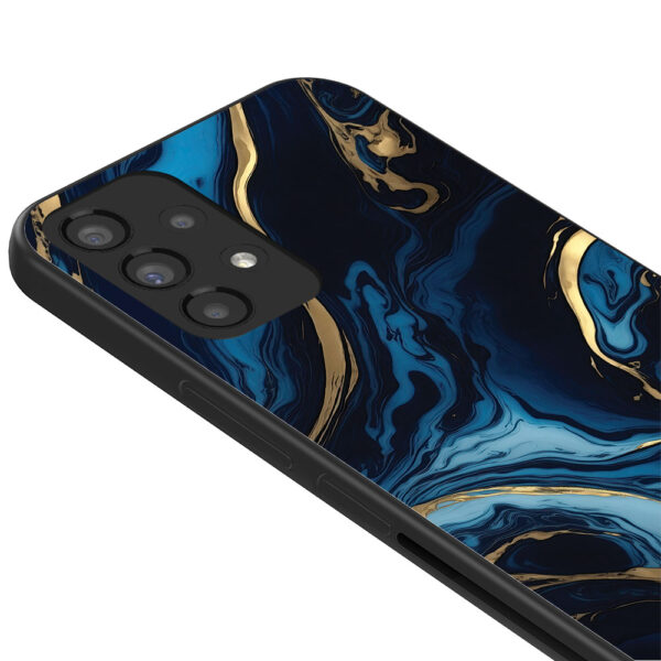 Samsung Galaxy A53 5G telefoonhoesje met goud blauw marmer opdruk 2