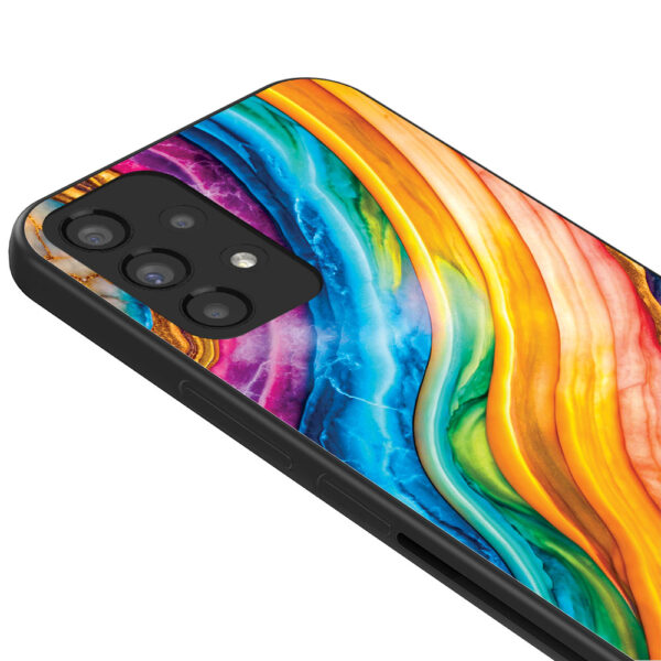 Samsung Galaxy A53 5G telefoonhoesje met regenboog goud marmer opdruk 2