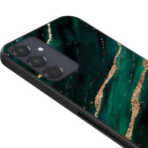 Samsung Galaxy A54 telefoonhoesje met groen goud marmer opdruk (2)