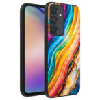 Samsung Galaxy A54 telefoonhoesje met regenboog goud marmer opdruk (1)