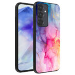 Samsung Galaxy A55 telefoonhoesje met regenboog marmer opdruk (1)