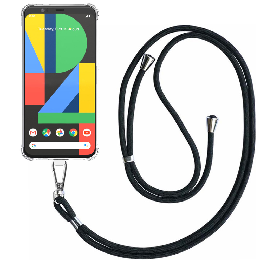 Google Pixel 4 XL transparant hoesje met afneembaar koord en stootrand 1