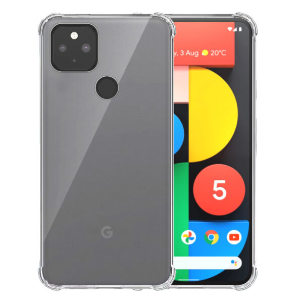 Google Pixel 5 transparant hoesje met stootrand