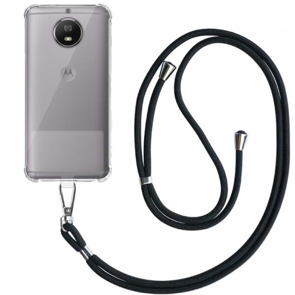 Motorola Moto G5s transparant hoesje met afneembaar koord en stootrand