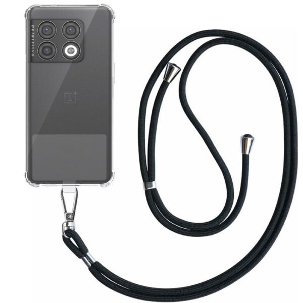 OnePlus 10 Pro transparant hoesje met afneembaar koord en stootrand
