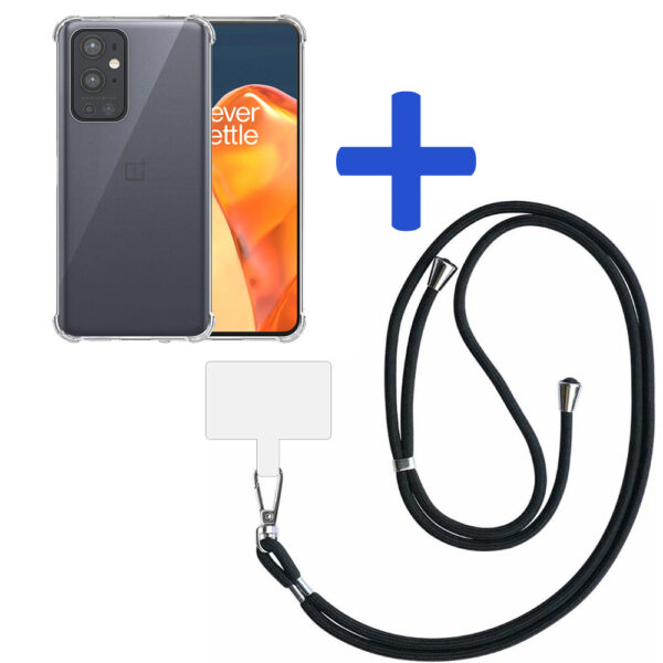 OnePlus 9 Pro transparant hoesje met afneembaar koord en stootrand 2