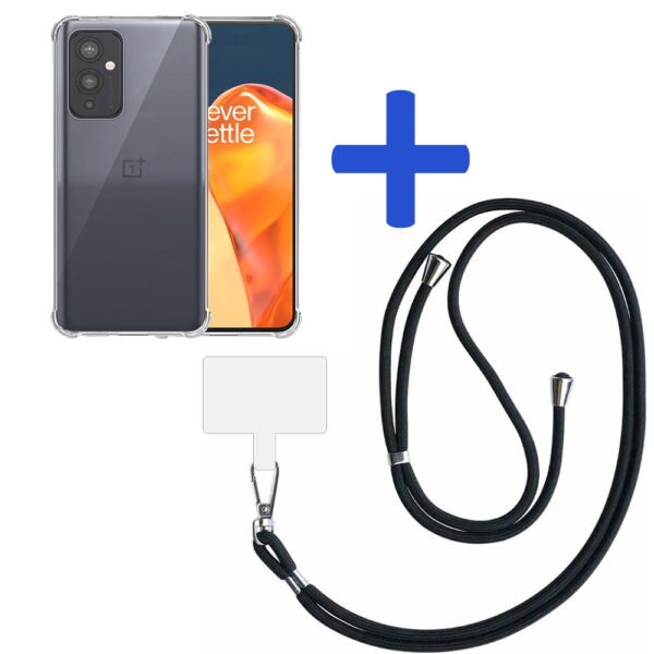 OnePlus 9 transparant hoesje met afneembaar koord en stootrand 2