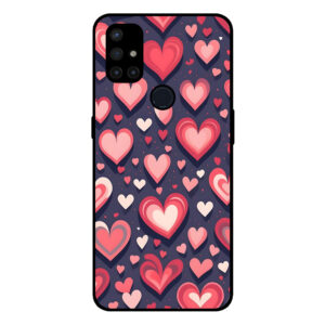 OnePlus Nord N10 5G telefoonhoesje met hartjes opdruk
