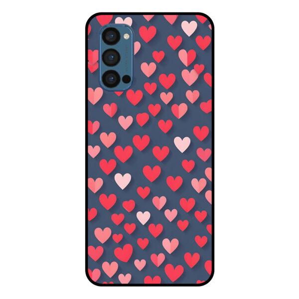 Oppo Reno4 Pro 5G telefoonhoesje met kleine hartjes opdruk